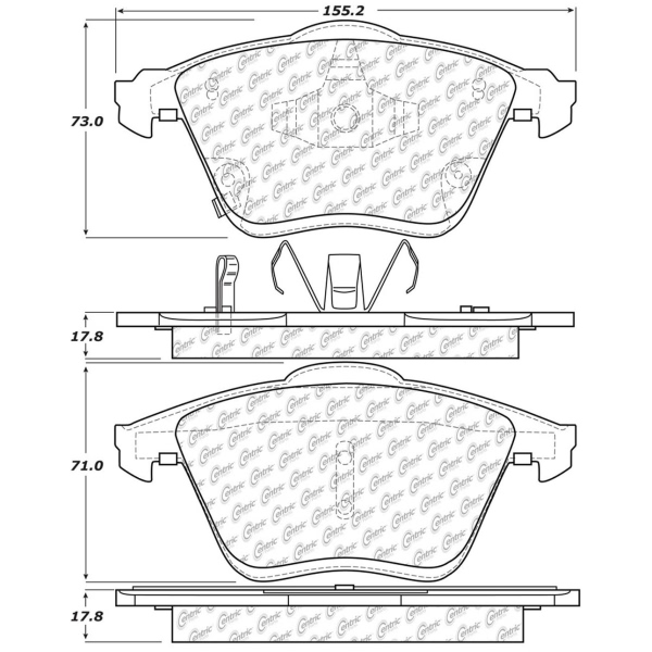 Centric Posi Quiet™ Ceramic Front Disc Brake Pads 105.11860