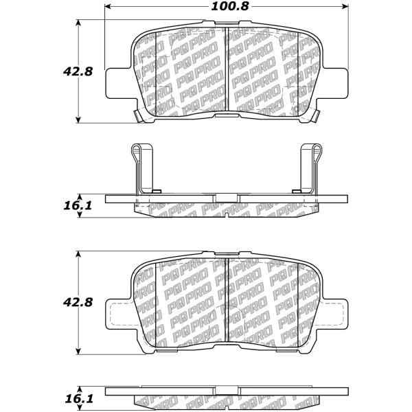 Centric Posi Quiet Pro™ Ceramic Rear Disc Brake Pads 500.08650