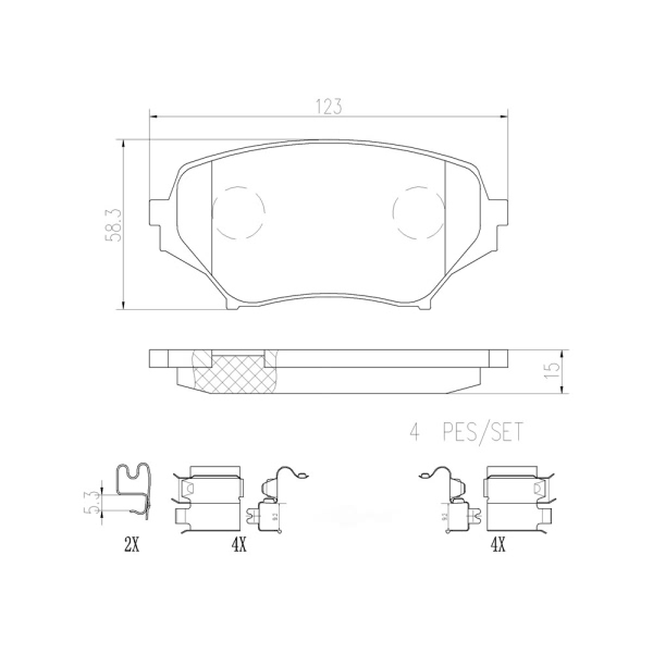 brembo Premium Ceramic Front Disc Brake Pads P49043N