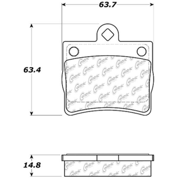 Centric Posi Quiet™ Semi-Metallic Rear Disc Brake Pads 104.07390