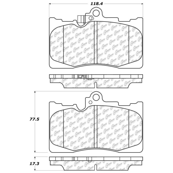 Centric Posi Quiet™ Ceramic Front Disc Brake Pads 105.11180