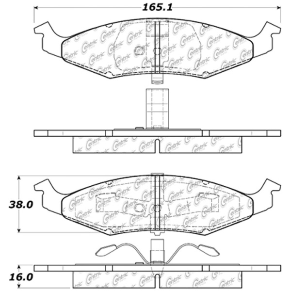 Centric Premium Semi-Metallic Front Disc Brake Pads 300.06330