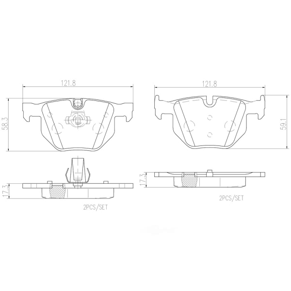 brembo Premium Ceramic Rear Disc Brake Pads P06033N