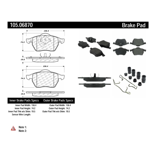 Centric Posi Quiet™ Ceramic Front Disc Brake Pads 105.06870