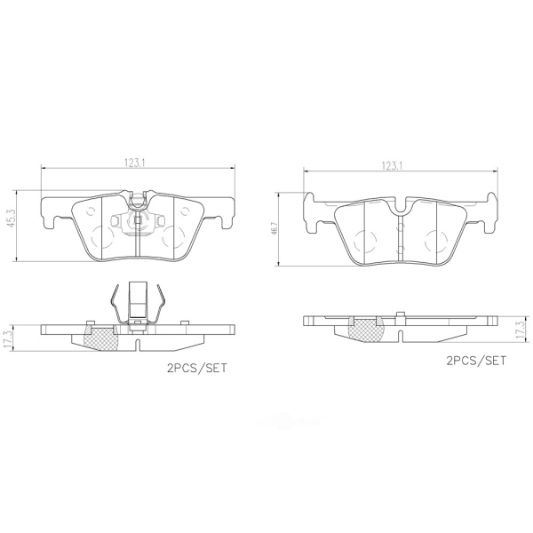 brembo Premium Ceramic Rear Disc Brake Pads P06071N