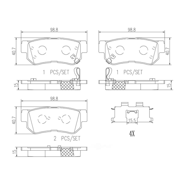 brembo Premium Ceramic Rear Disc Brake Pads P30014N