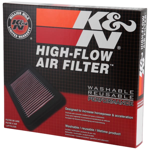 K&N 33 Series Panel Red Air Filter (10.75" L x 10" W x 1.063" H) 33-5030
