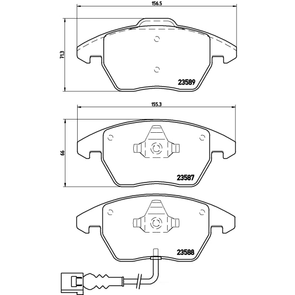 brembo Premium Low-Met OE Equivalent Front Brake Pads P85075