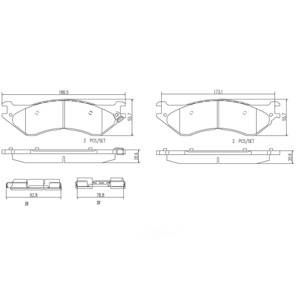 brembo Premium Ceramic Rear Disc Brake Pads P18023N