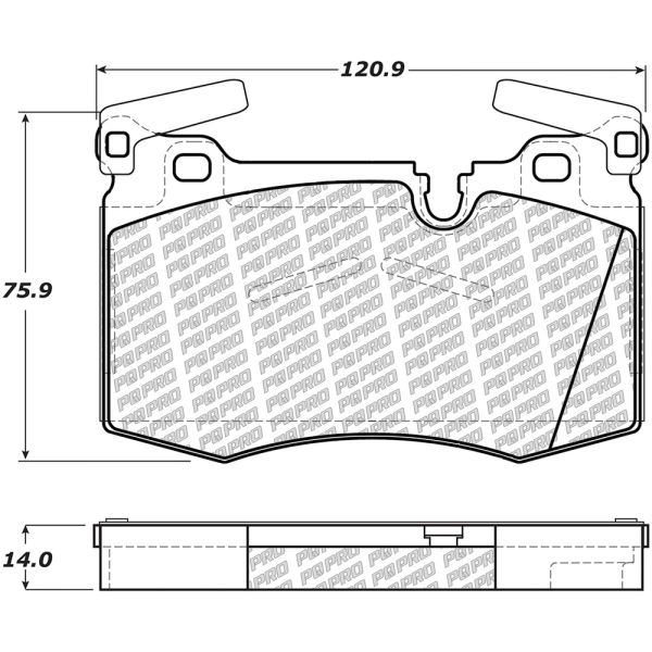 Centric Posi Quiet Pro™ Semi-Metallic Front Disc Brake Pads 500.14030