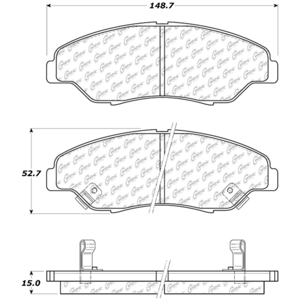 Centric Posi Quiet™ Semi-Metallic Front Disc Brake Pads 104.07740