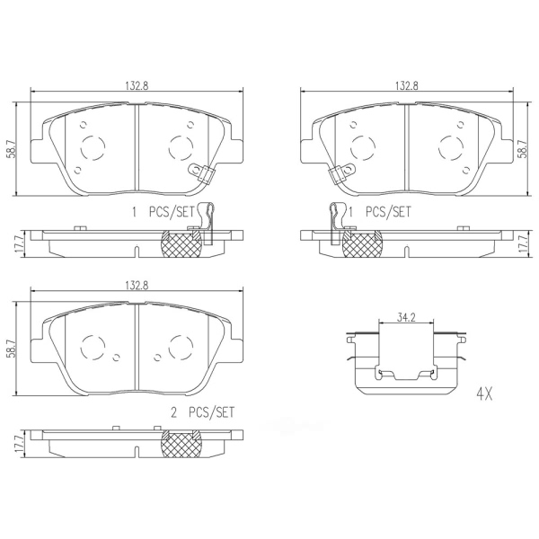 brembo Premium Ceramic Front Disc Brake Pads P30066N