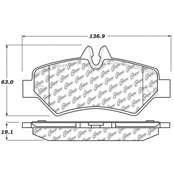 Centric Posi Quiet™ Extended Wear Semi-Metallic Rear Disc Brake Pads 106.13170