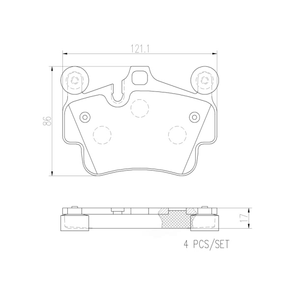 brembo Premium Ceramic Rear Disc Brake Pads P65014N