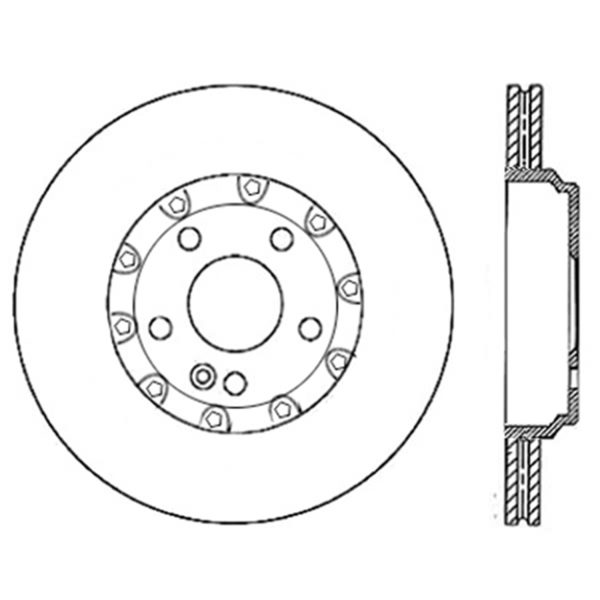 Centric Premium Vented Front Passenger Side Brake Rotor 125.37049