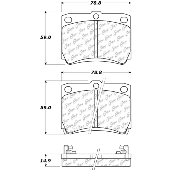 Centric Premium Semi-Metallic Rear Disc Brake Pads 300.07330