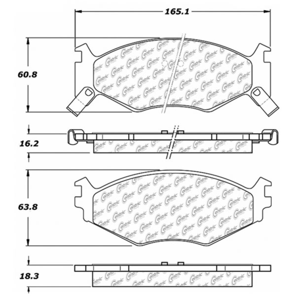 Centric Premium Semi-Metallic Front Disc Brake Pads 300.05220