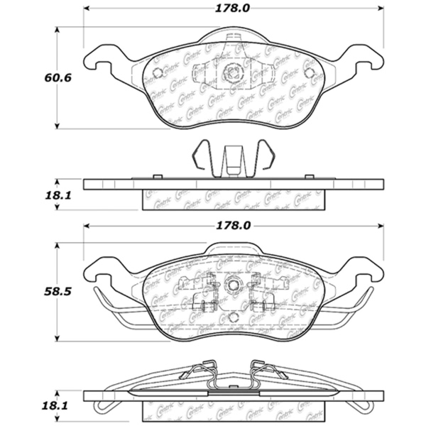 Centric Premium Ceramic Front Disc Brake Pads 301.08160