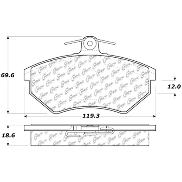 Centric Posi Quiet™ Semi-Metallic Front Disc Brake Pads 104.07800