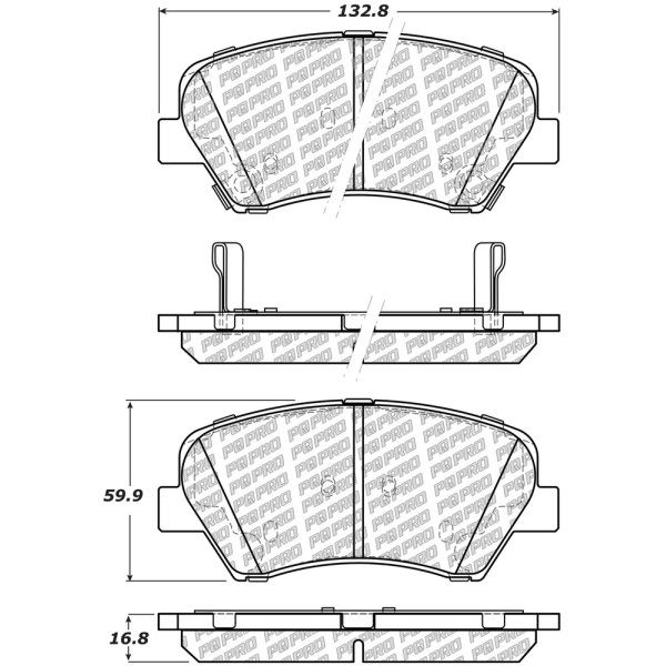 Centric Posi Quiet Pro™ Semi-Metallic Front Disc Brake Pads 500.15431