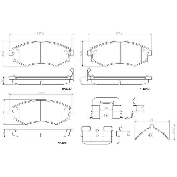 brembo Premium Ceramic Front Disc Brake Pads P30022N