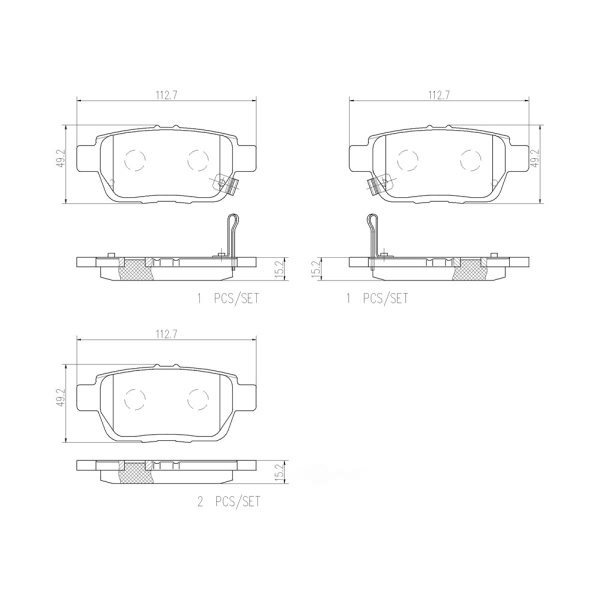 brembo Premium Ceramic Rear Disc Brake Pads P28067N