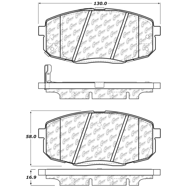 Centric Premium™ Ceramic Brake Pads With Shims And Hardware 301.13970