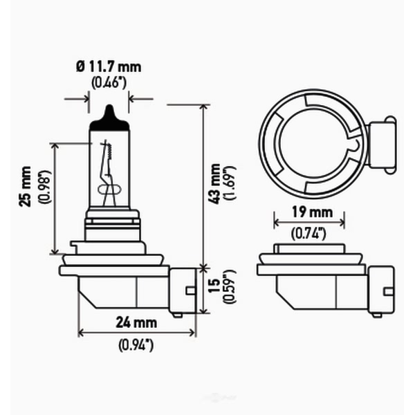 Hella H11Sb Standard Series Halogen Light Bulb H11SB