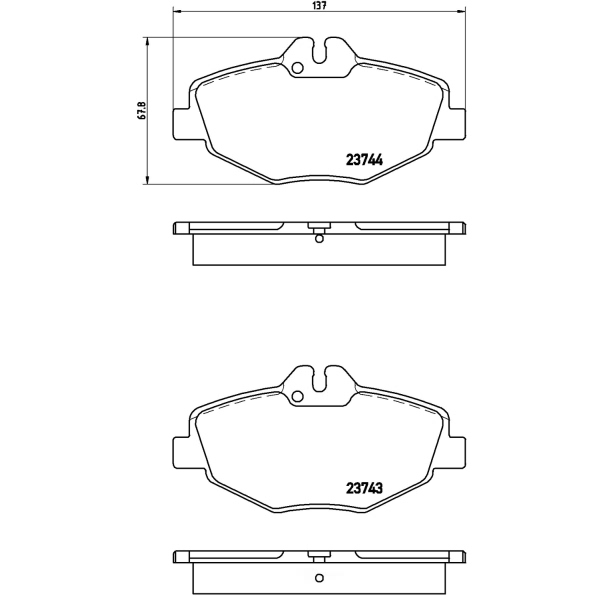 brembo Premium Low-Met OE Equivalent Front Brake Pads P50049