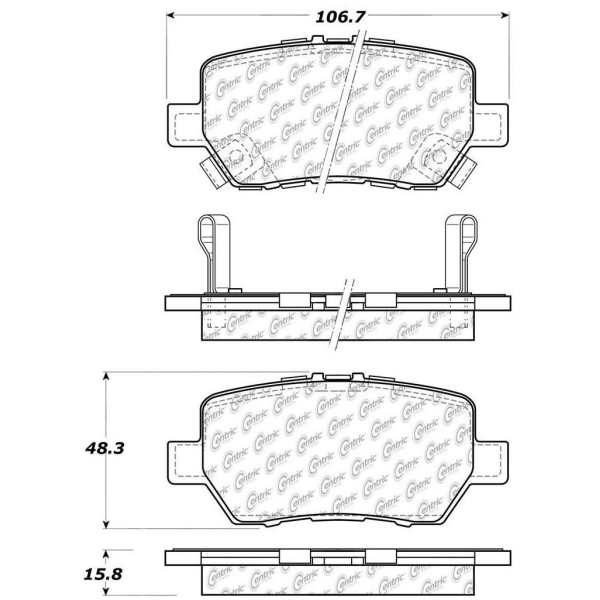 Centric Posi Quiet™ Ceramic Rear Disc Brake Pads 105.10900