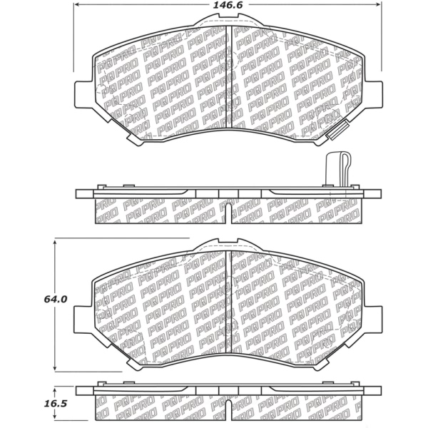 Centric Posi Quiet Pro™ Ceramic Front Disc Brake Pads 500.12730