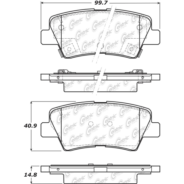 Centric Premium Ceramic Rear Disc Brake Pads 301.18130