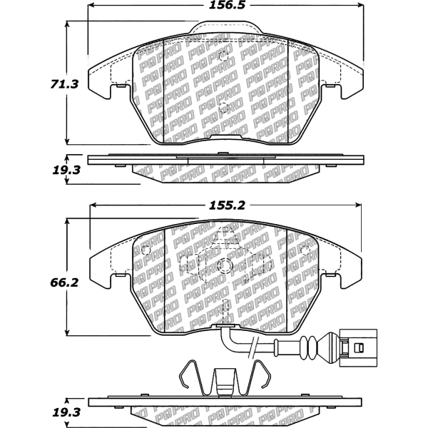 Centric Posi Quiet Pro™ Semi-Metallic Front Disc Brake Pads 500.11070