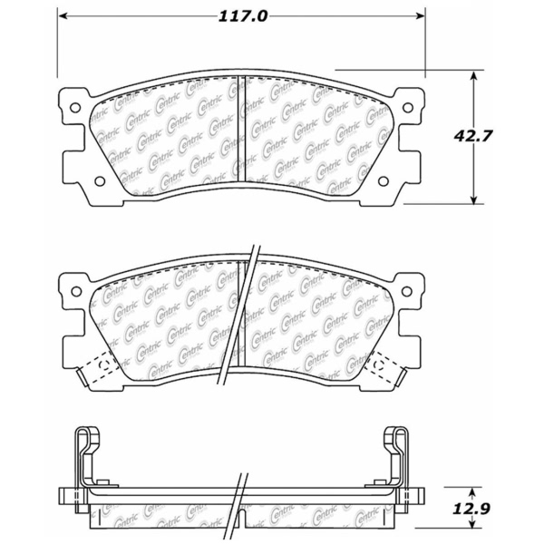 Centric Posi Quiet™ Ceramic Rear Disc Brake Pads 105.03900