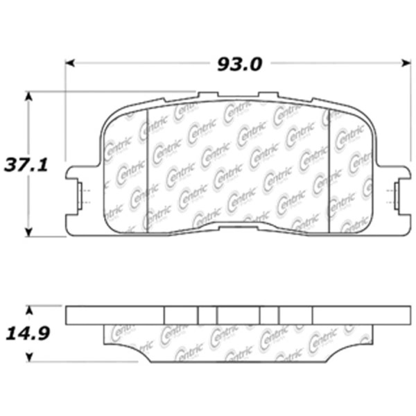 Centric Premium Semi-Metallic Rear Disc Brake Pads 300.08850