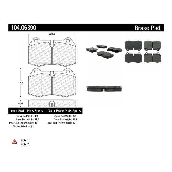 Centric Posi Quiet™ Semi-Metallic Front Disc Brake Pads 104.06390