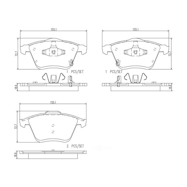 brembo Premium Ceramic Front Disc Brake Pads P49038N