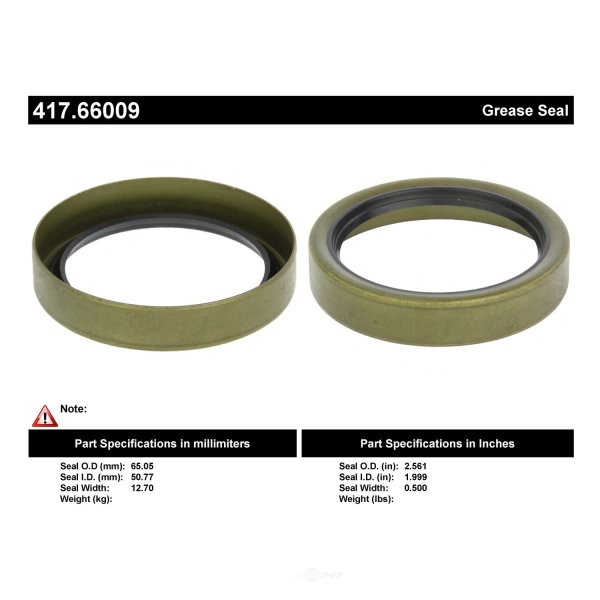 Centric Premium™ Front Inner Wheel Seal 417.66009