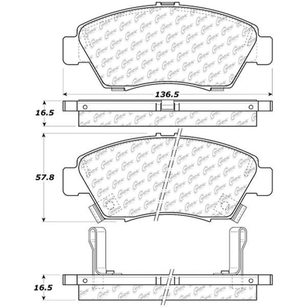 Centric Premium Ceramic Front Disc Brake Pads 301.09480