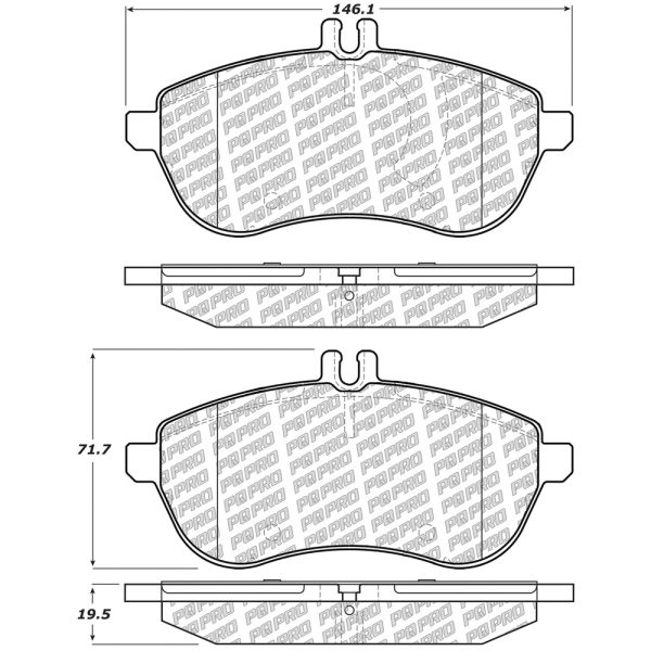 Centric Posi Quiet Pro™ Semi-Metallic Front Disc Brake Pads 500.13400