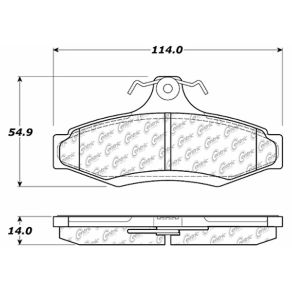 Centric Premium Semi-Metallic Rear Disc Brake Pads 300.07240