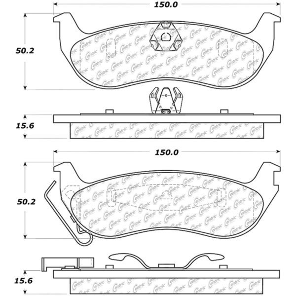 Centric Premium™ Ceramic Brake Pads With Shims And Hardware 301.09320