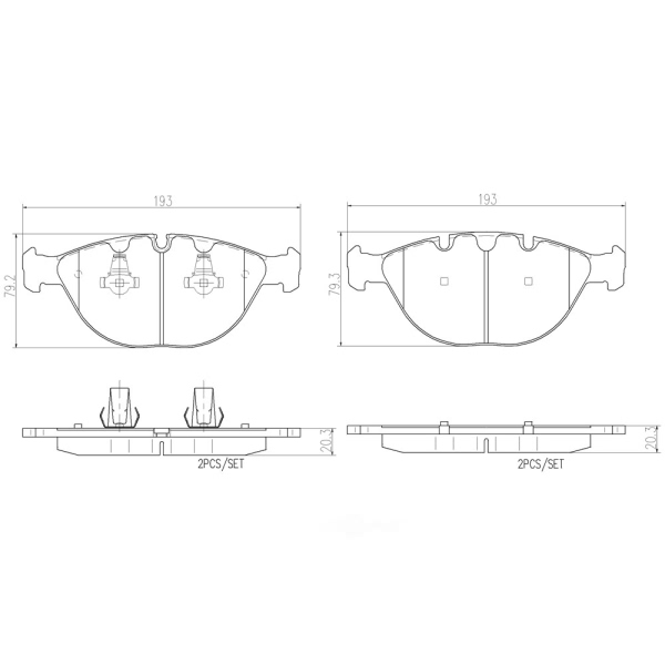 brembo Premium Ceramic Front Disc Brake Pads P06028N