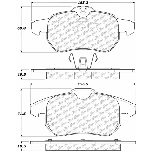 Centric Posi Quiet™ Ceramic Front Disc Brake Pads 105.09720