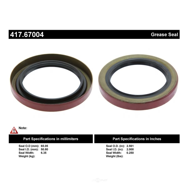 Centric Premium™ Front Inner Wheel Seal 417.67004