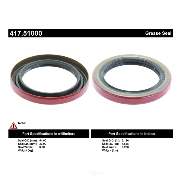 Centric Premium™ Axle Shaft Seal 417.51000