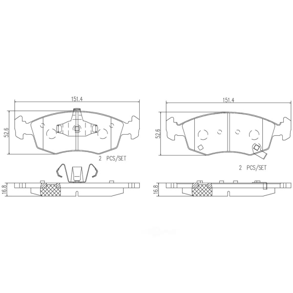 brembo Premium Ceramic Front Disc Brake Pads P23168N