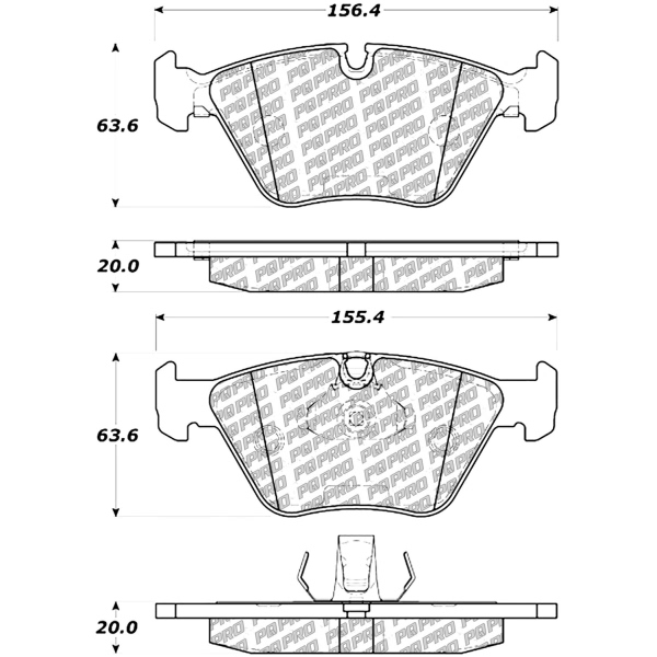 Centric Posi Quiet Pro™ Semi-Metallic Front Disc Brake Pads 500.09460