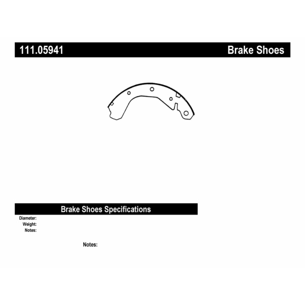 Centric Premium Rear Drum Brake Shoes 111.05941