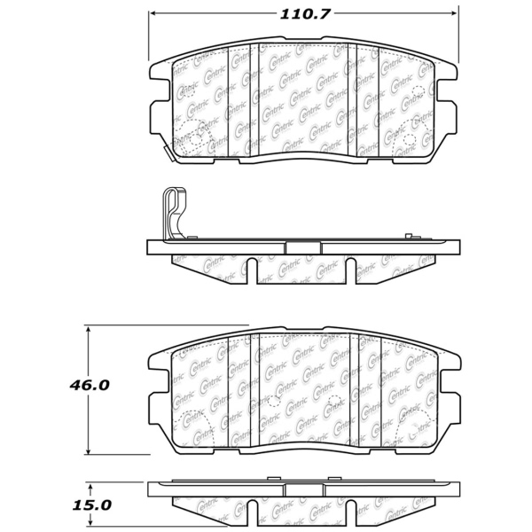 Centric Premium Ceramic Rear Disc Brake Pads 301.12750